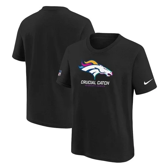 Nike® (Men's SMALL) Denver Broncos 2024 Crucial Catch T-Shirt in Black - Picture 1 of 4